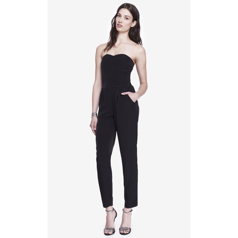 Black strapless jumpsuit